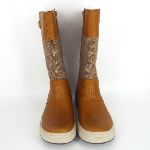 Merrell Haven Caramel Brown Tweed Tall Buckle Boots - Picture 2 of 12